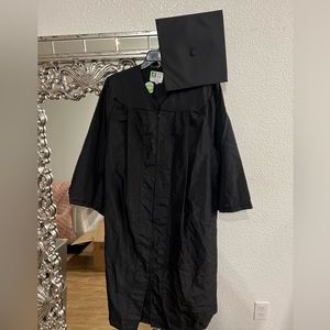 Black Graduation Cap And Gown for 5’3 and 5’4 height